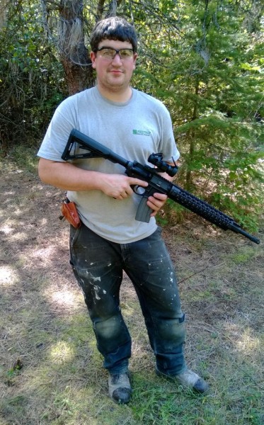 Kyle with his newly built AR-15