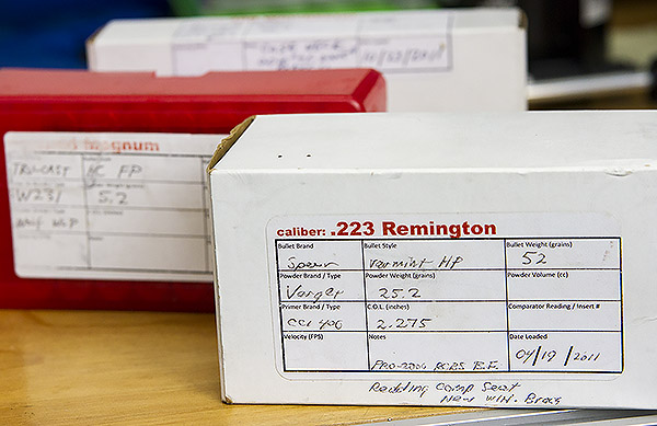 Labeling your ammo boxes will is one way to keep track of load data - Image copyright 2013 Ultimate Reloader