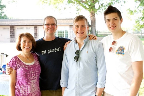 Chris Hodgdon's family, from left: Adele, Chris, Joel, and Pierce