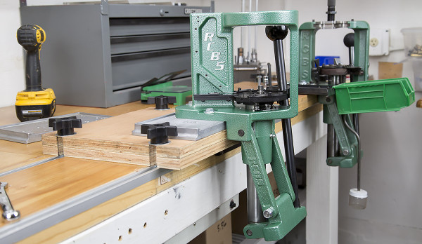 RCBS Pro Chucker 5 integrated with the Ultimate Reloader Bench System